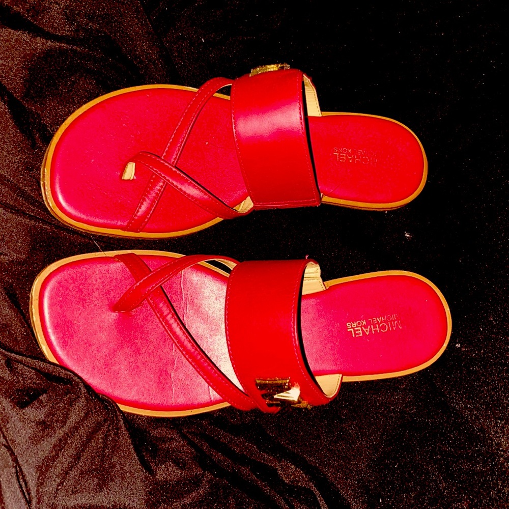 Michael Kors Maroon sandals. Worn once. Size:7